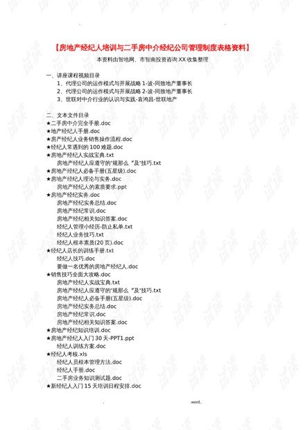 房地產經紀人培訓與二手房中介經紀公司管理制度表格.doc資源 csdn文庫